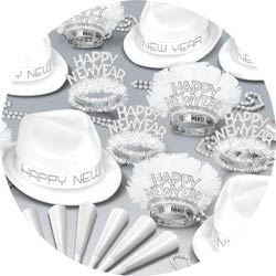 chairman white assortment 88939-w50 new years party kit