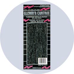 black metallic fringe curtain