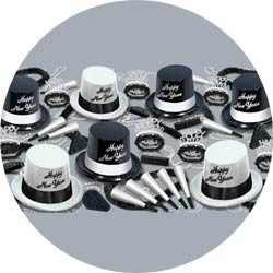 black and white legacy assortment 88592-50 new years party kit
