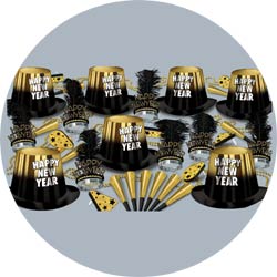 gold entertainer assortment 88263bkgd50 new years party kit