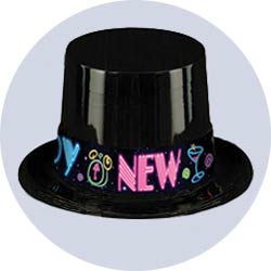 new years hats plastic neon