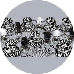 zebra print assortment 88284-50 new years party kit